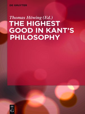 cover image of The Highest Good in Kant's Philosophy